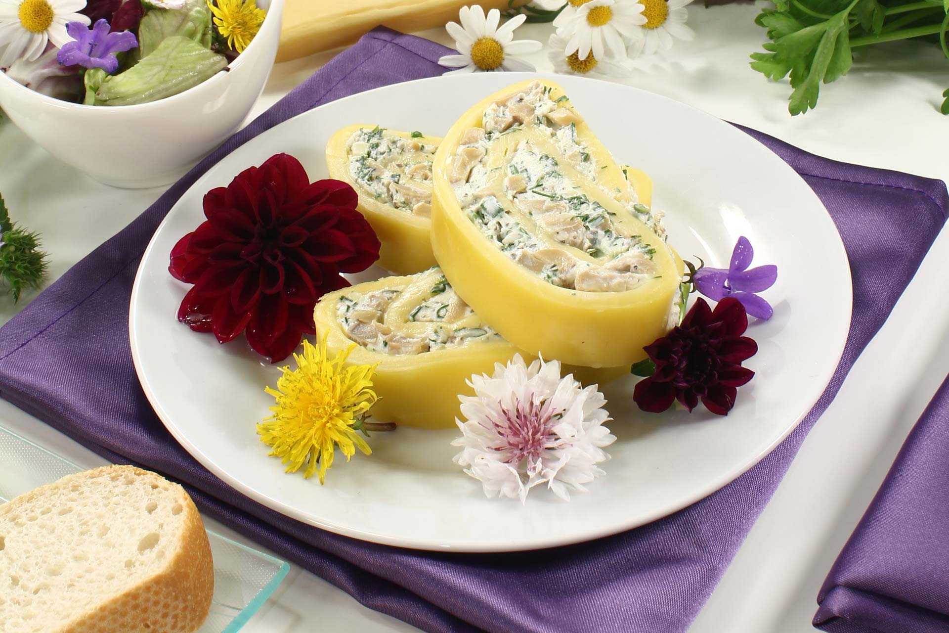 Käse-Rolle mit Frischkäse und Kochschinken - Schwarzwaldhof